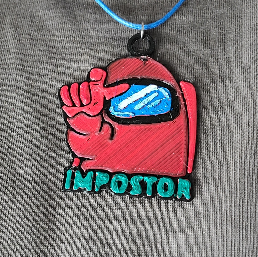 Among us toy necklace, red among us IMPOSTER